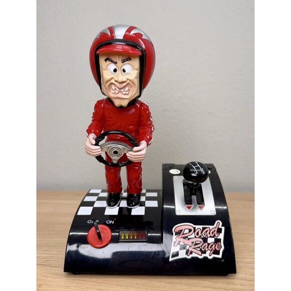 Gemmy Red Road Rage Racer Toy Electronic Moving Bobble Head Working Tested Dad - Picture 1 of 9
